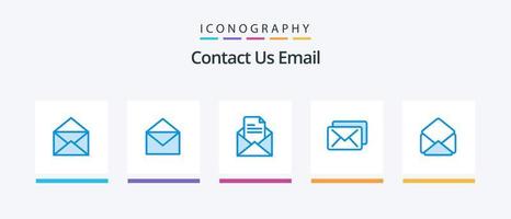 Email Blue 5 Icon Pack Including . business. email. Creative Icons Design vector