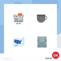 User Interface Pack of 4 Basic Flat Icons of chat basic dialog cup states Editable Vector Design Elements