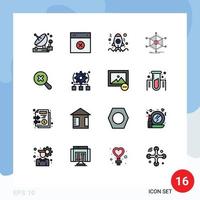 Pictogram Set of 16 Simple Flat Color Filled Lines of information help remove data development Editable Creative Vector Design Elements