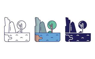 icono de paisaje lago vector