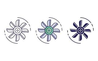 Radiator fan icon vector