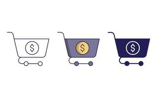 Purchase cart icon vector