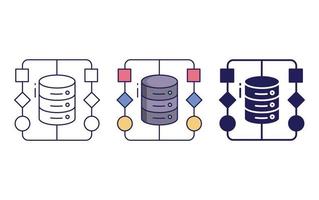 Database algorithm icon vector