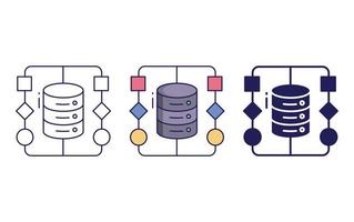 Database algorithm icon vector