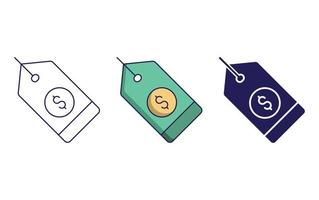 Tag dollar icon vector