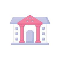 Courthouse vector icon style illustration. EPS 10 file