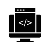 Custom Coding Vector Icon Design Development Glyph  EPS 10 file