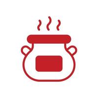 Cooking Pot Vector Solid Icon. EPS 10 FIle