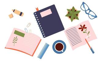 cuadernos de papel, planificadores, diarios logo vector