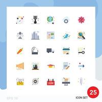 paquete de iconos de vector de stock de 25 signos y símbolos de línea para elementos de diseño de vector editables de nube de computación de energía de engranajes