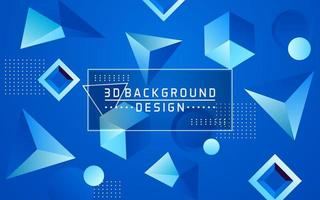 Abstract 3D with gradient geometric shapes background vector