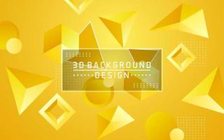 Abstract 3D with gradient geometric shapes background vector