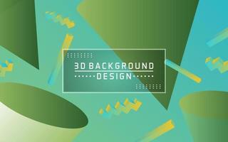 Colorful 3d Gradient geometric shape background vector