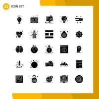 25 Thematic Vector Solid Glyphs and Editable Symbols of comet thinking analytics solutions statistics Editable Vector Design Elements