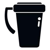 Silver thermo cup icon simple vector. Coffee mug vector