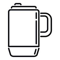 Thermo bottle icon outline vector. Mug cup vector
