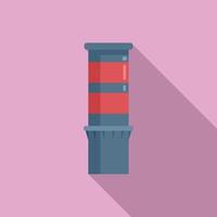 Building chimney icon flat vector. Factory house vector