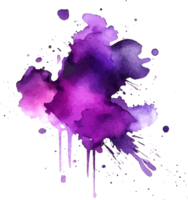 respingo de tinta aquarela violeta isolado png