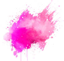 Salpicaduras de pintura acuarela rosa aislado png