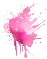 Salpicaduras de pintura acuarela rosa aislado png