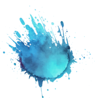 blaue aquarellfarbe spritzen isoliert png