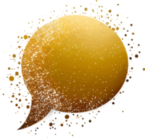 respingo de tinta glitter dourado isolado png