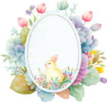 Cute Watercolor Colorful Easter Frame png