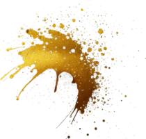 Golden Glitter Paint Splash Isolated png