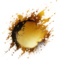 respingo de tinta glitter dourado isolado png