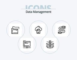 Data Management Line Icon Pack 5 Icon Design. network. database. filter. data. computer vector