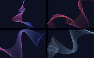 Wave curve abstract vector background pack for a stylish and modern look