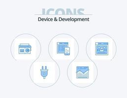 Device And Development Blue Icon Pack 5 Icon Design. network . mobile. tape . website. responsive vector