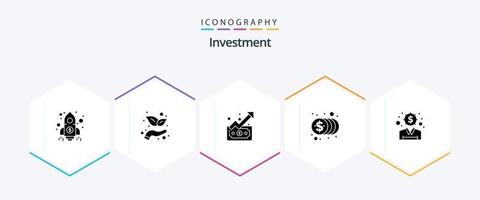 Investment 25 Glyph icon pack including investment. finance. trend. money. finance vector