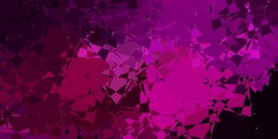 Dark Pink vector backdrop with triangles, lines.