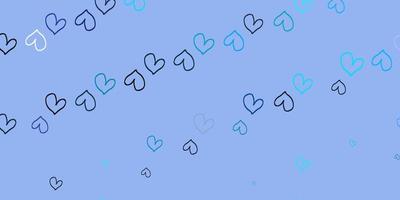 Light Pink, Blue vector pattern with colorful hearts.