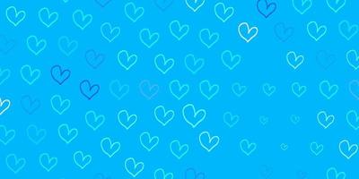 Light Pink, Blue vector texture with lovely hearts.