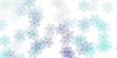 Light blue vector doodle pattern with flowers.