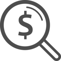 símbolo de icono de búsqueda de dinero png