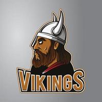 logotipo de la mascota de la cabeza vikinga vector