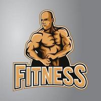 logotipo de mascota de fitness vector