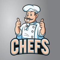 logotipo de la mascota del chef vector