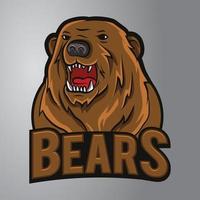 oso enojado mascota logo vector