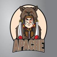 logotipo de la mascota apache vector