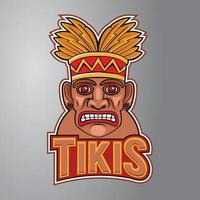 logotipo de la máscara tiki hawaii vector