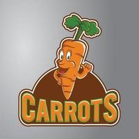 logotipo de la mascota de zanahoria vector