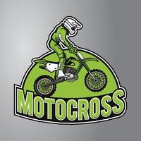 logotipo de la mascota de motocross vector