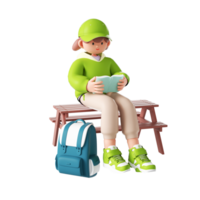 3D-Rendering von Cartoon-Outfit-Mädchen png