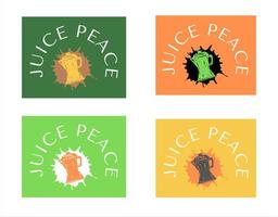 Juice peace design set vector