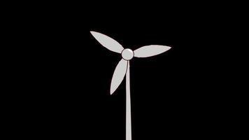 2D Wind Turbine Spinning with Blank Background for Color Key video