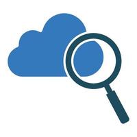 Cloud, find, internet search icon vector